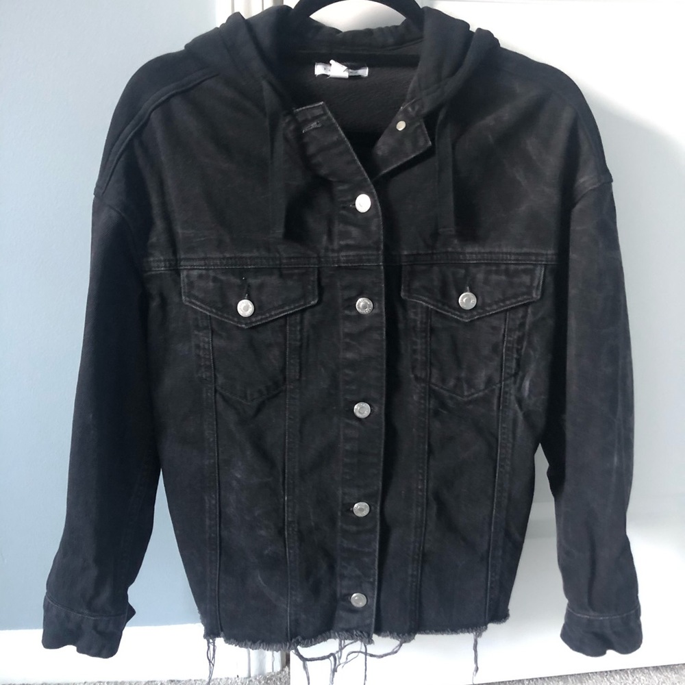 Topshop jean jacket with hood